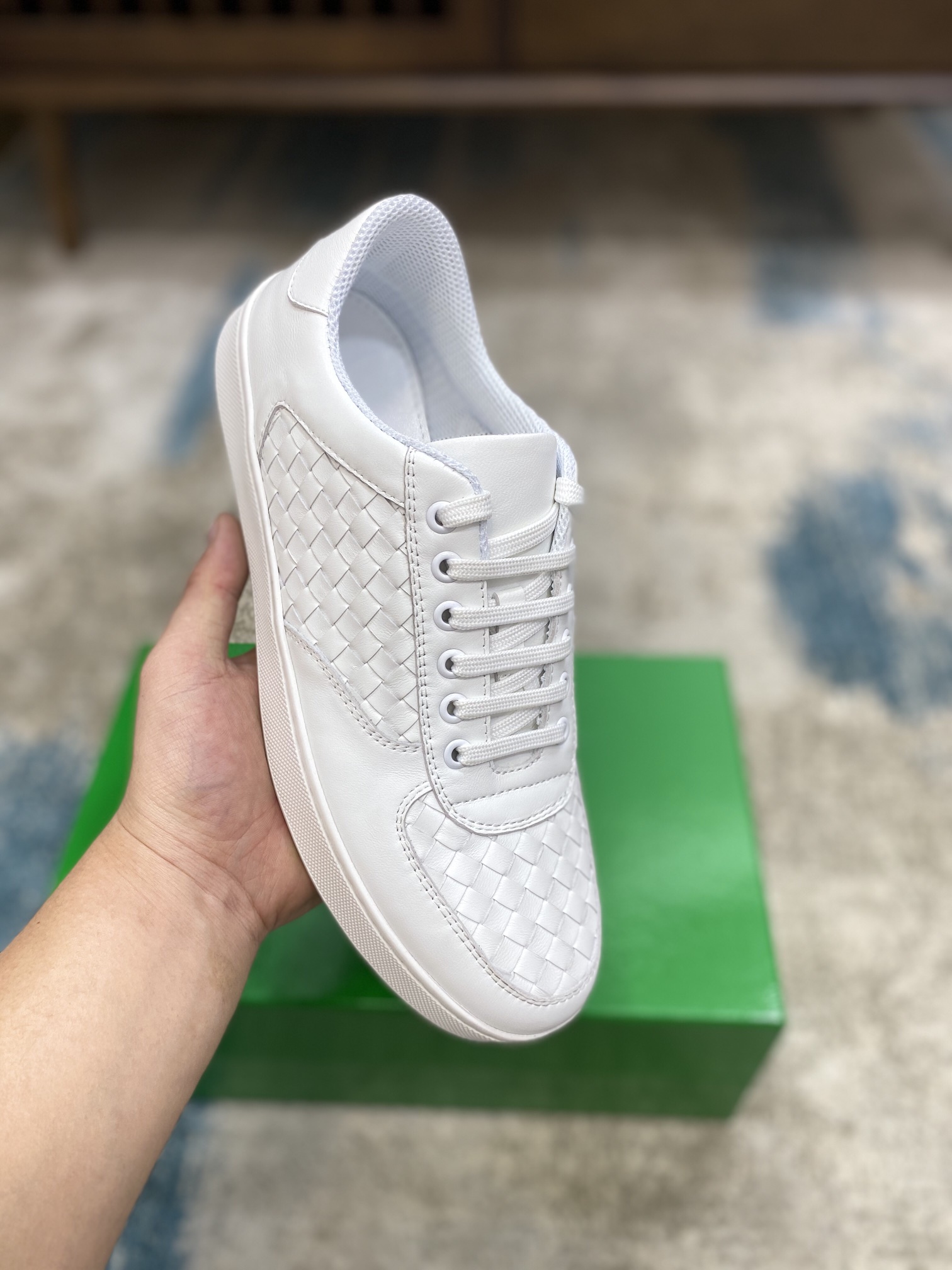 Bottega Veneta Men's With Wave Line Sneakers White For Men - Soul Replicas