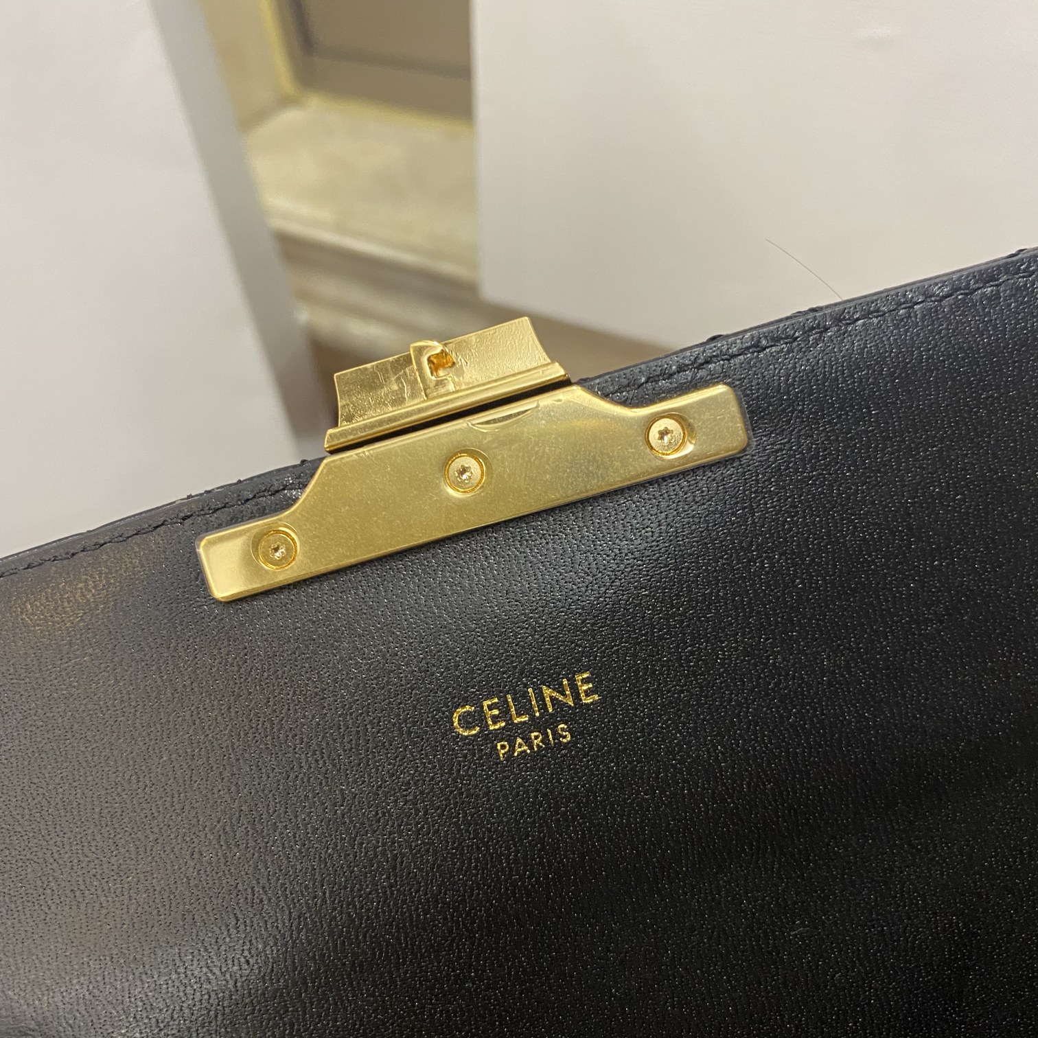 Celine Triomphe Shoulder Bag In Quilted Triomphe Lambskin Black For Women 8in/20cm 194143EF4.38NO - Soul Replicas
