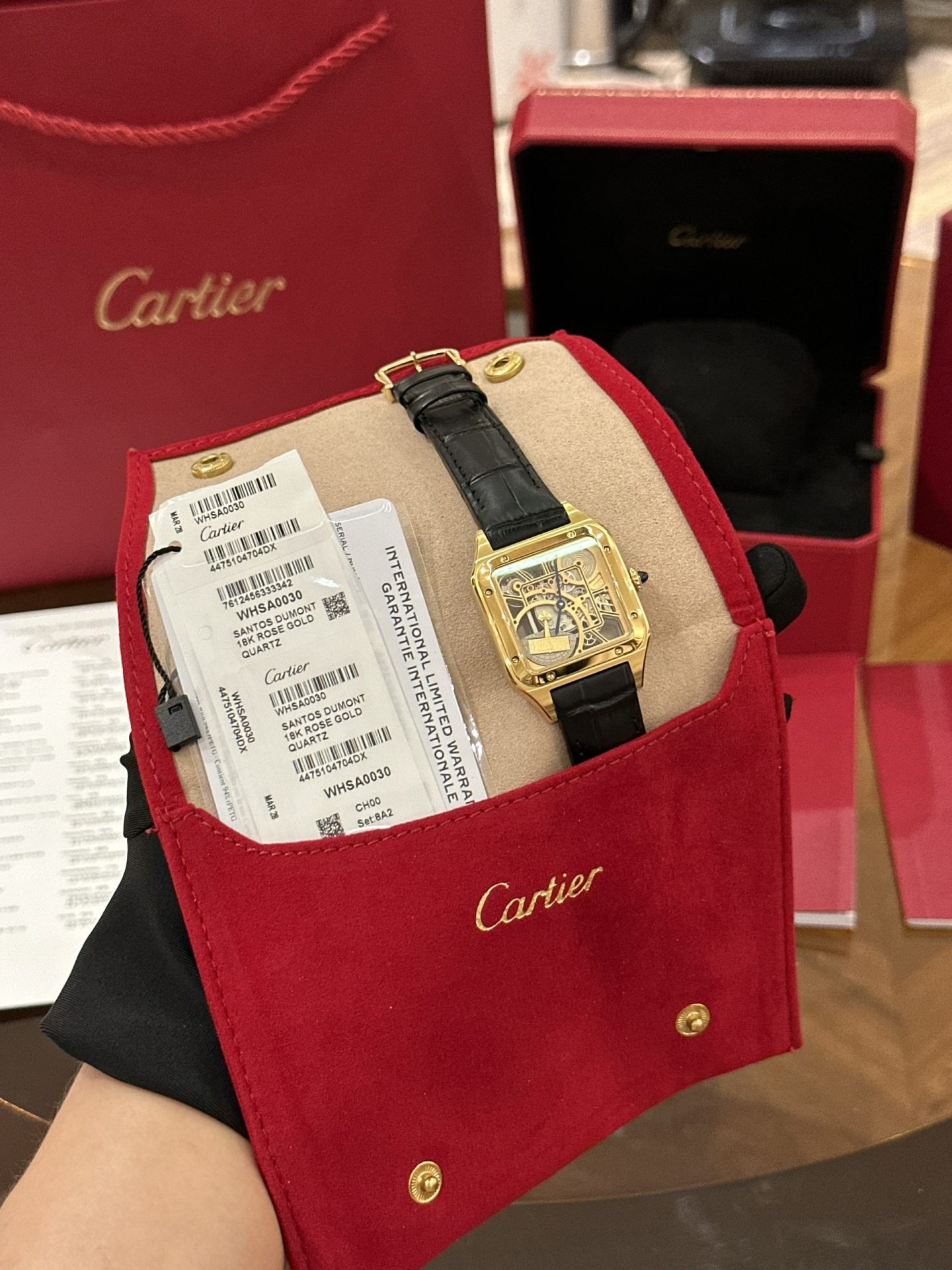 Cartier Replica Watch Santos WHSA0031 Quartz Leather Strap 31x43mm - Soul Replicas