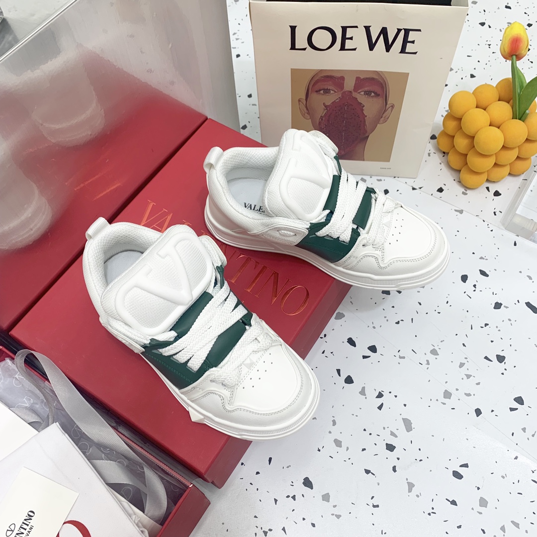 Valentino Garavani Open Skate Sneakers With Patent Band Green For Women WS0FB1DXI - Soul Replicas