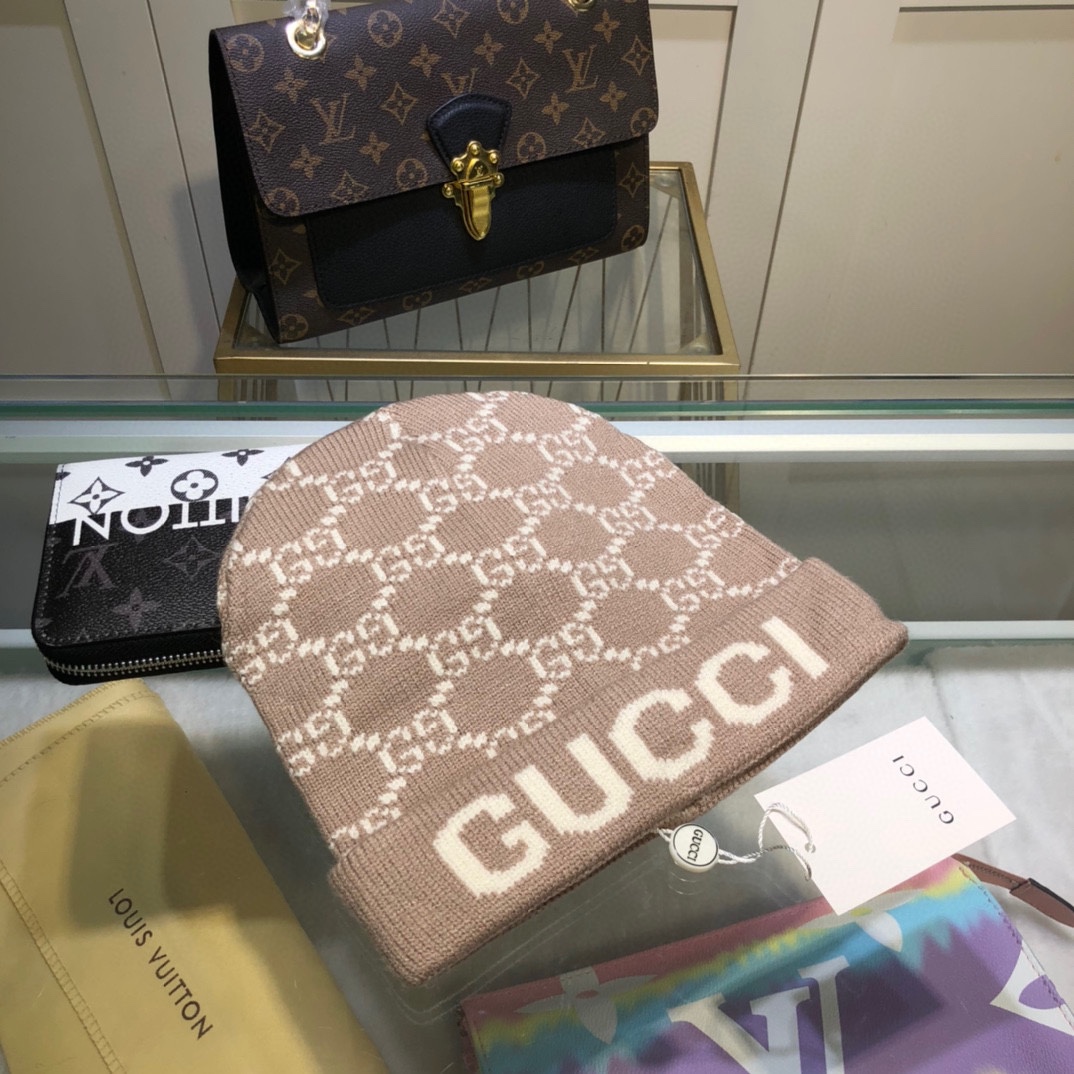 Gucci Beanie Cashmere In Brown - Soul Replicas