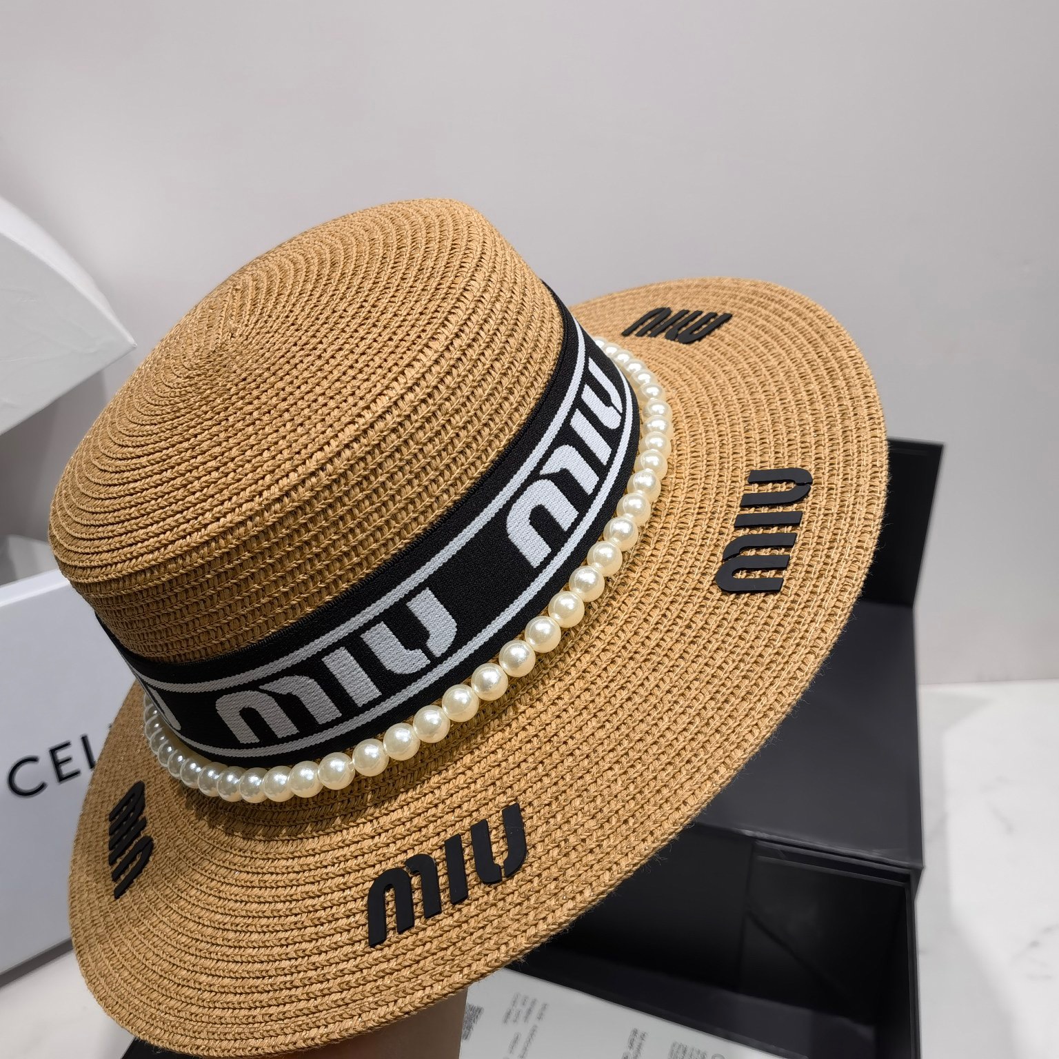 Miu Miu Raffia Hat Brown Miu Miu Hat - Soul Replicas