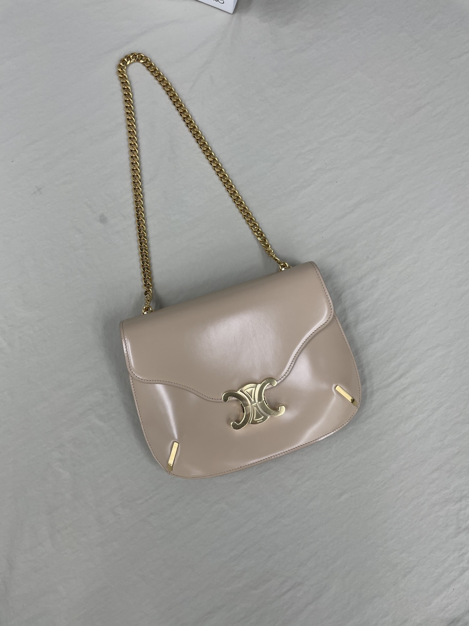 Celine Chain Besace Triomphe Nude For Women 10in/24.5cm 199273BF4.03ND - Soul Replicas