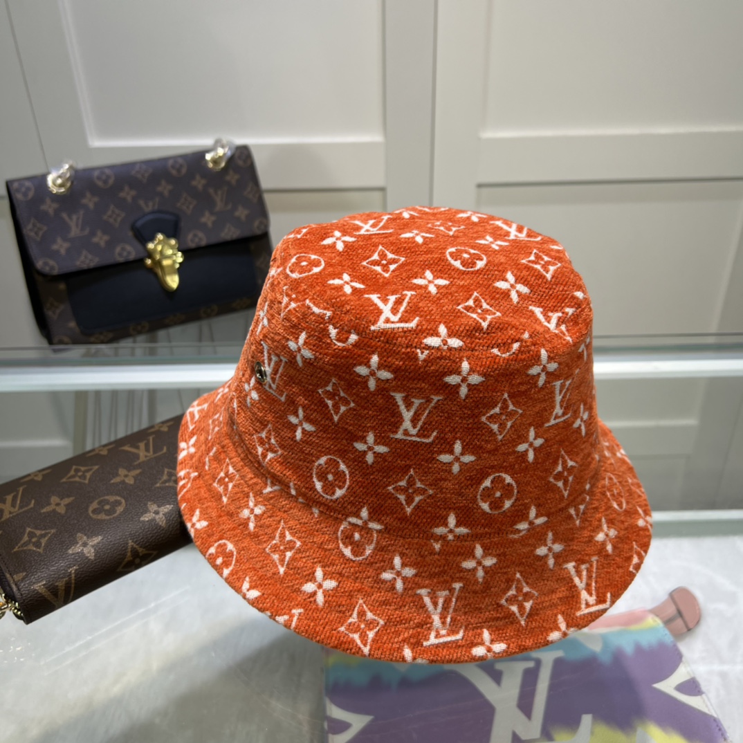 Louis Vuitton Match Bucket Hat Orange LV Cap - Soul Replicas