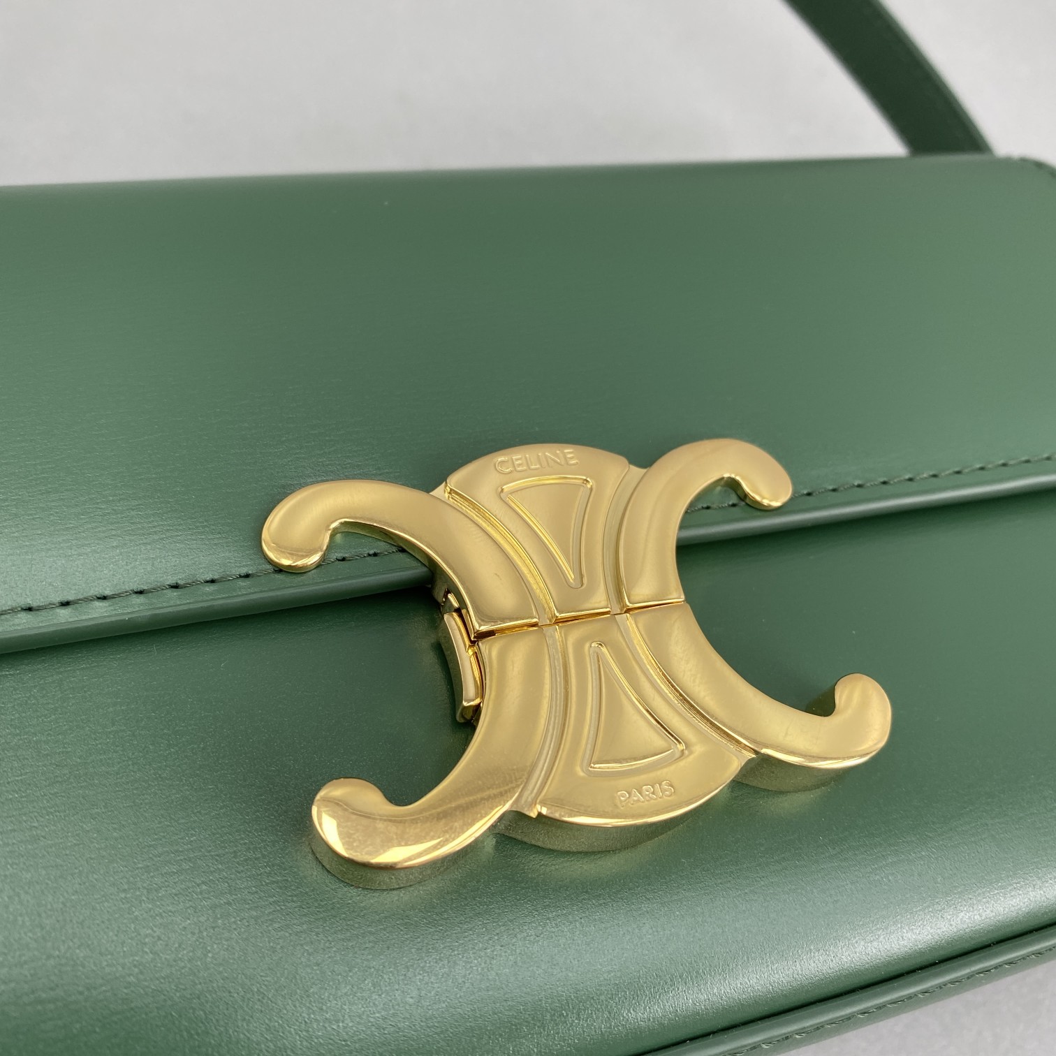 Celine Triomphe Shoulder Bag Green For Women 8in/20cm  - Soul Replicas