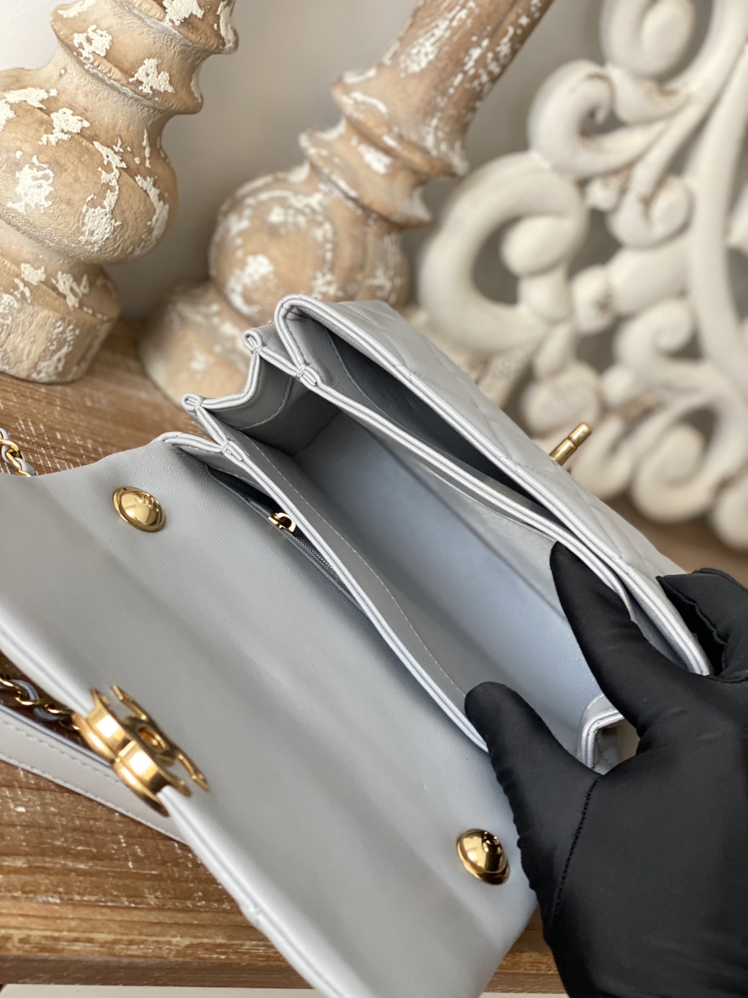 Chanel Classic Diamond Flap Bag Gray For Women. Women-s Bags 9.1in/23cm - Soul Replicas