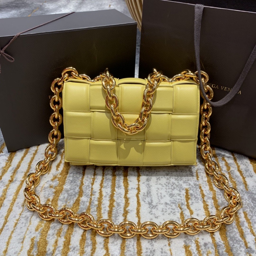 Bottega Veneta Chain Cassette Bag For Women 10.2in/26cm In Yellow - Soul Replicas
