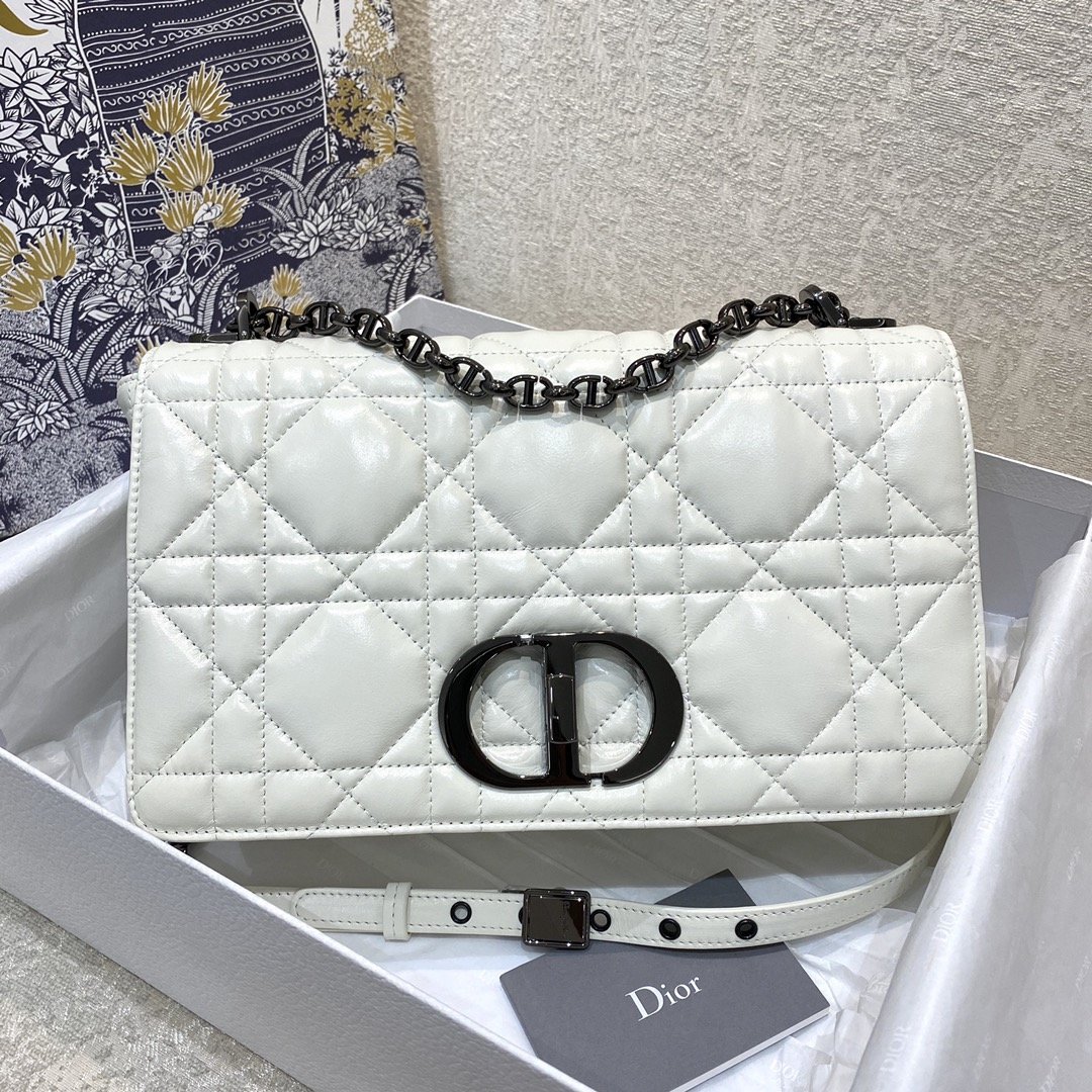 Christian Dior Large Dior Caro Bag. White. For Women Women's Handbags. Crossbody Bags. 29cm CD - Soul Replicas
