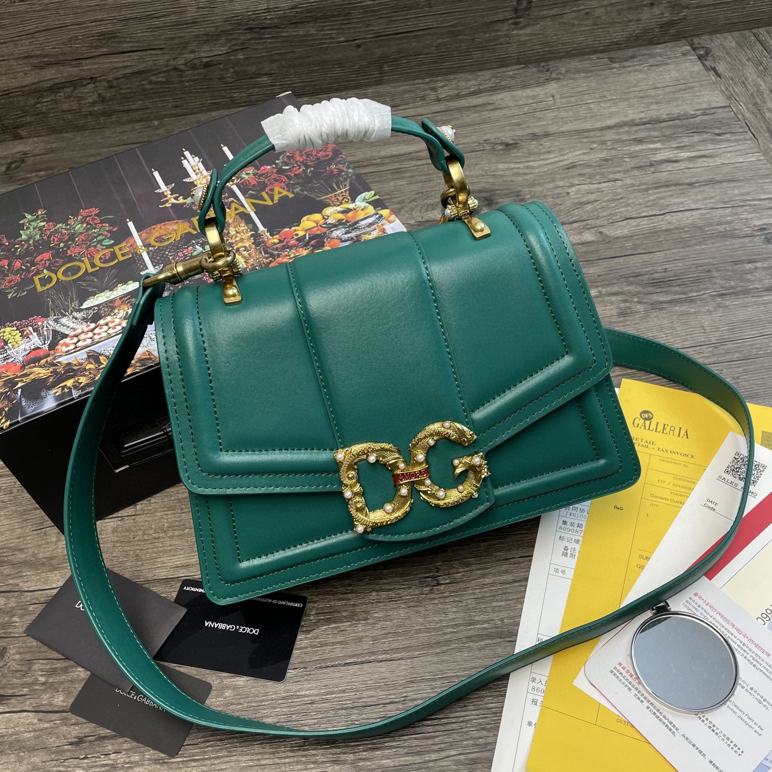 Dolce & Gabbana DG Girls Bag In Quilted Nappa Green For Women 10.6in/27cm DG - Soul Replicas