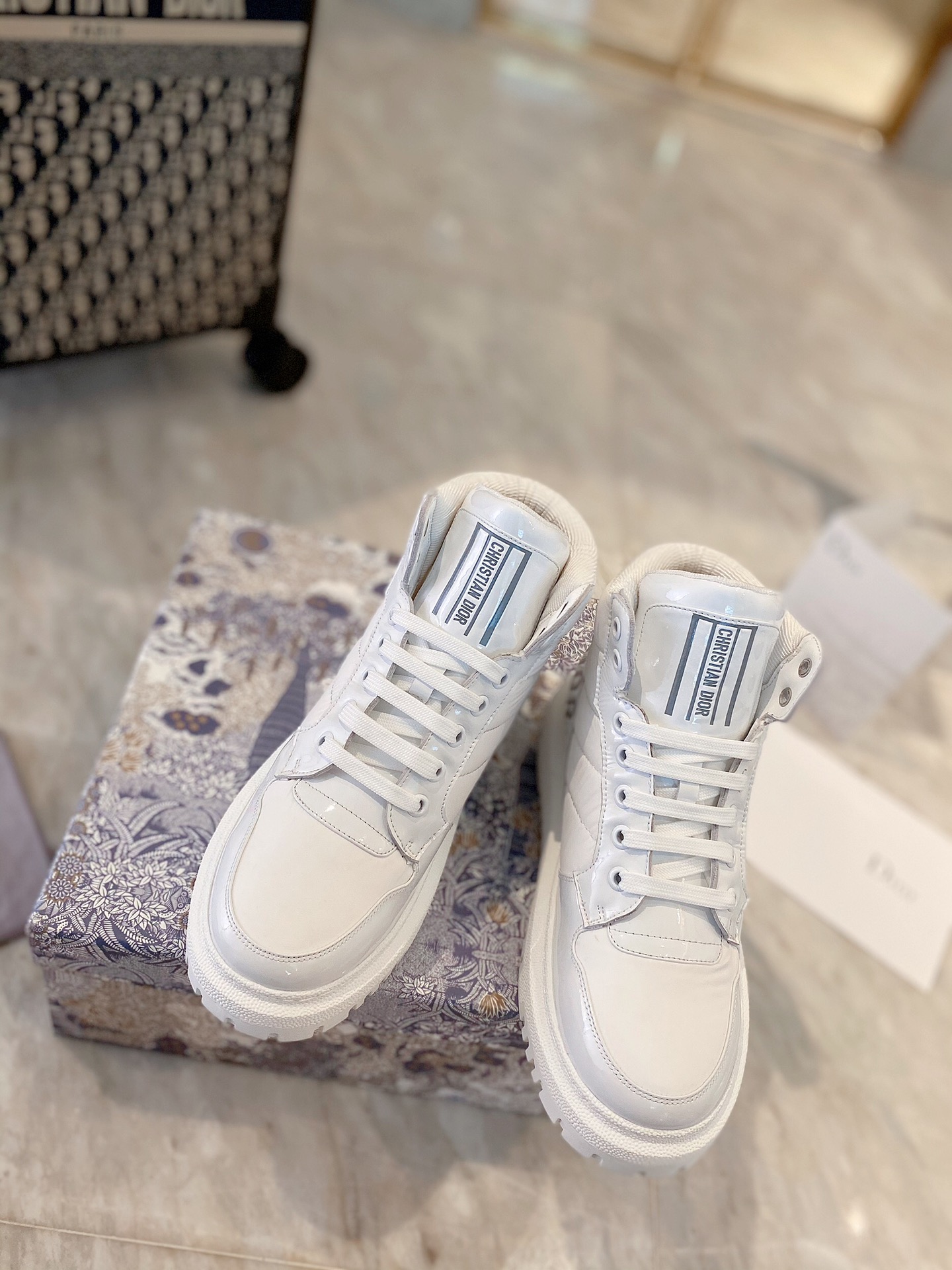 Christian Dior D-Player Patent-Trim White/Silver For Women CD - Soul Replicas