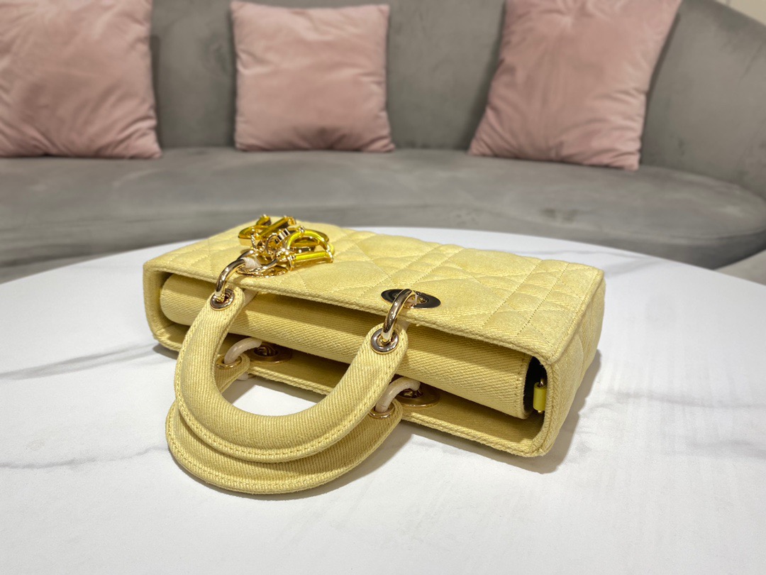 Christian Dior Lady D-Joy Bag Yellow For Women. Women's Handbags 26cm/10in CD - Soul Replicas