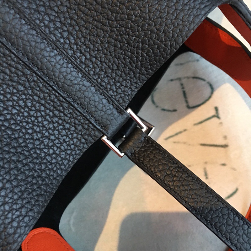 Hermes Picotin Lock 18 Black Clemence Palladium Hardware For Women 7.5in/19cm - Soul Replicas