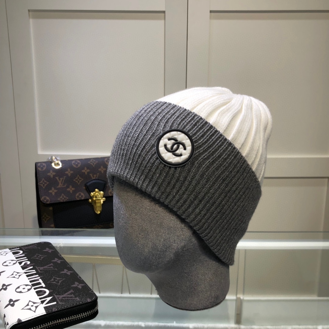 Chanel Beanie In Grey & White - Soul Replicas