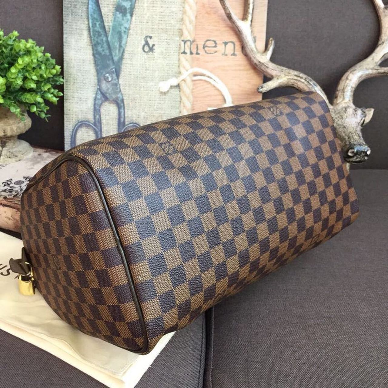 Louis Vuitton Speedy 35 Damier Ebene Canvas For Women. Women-s Handbags. Travel Bags 13.8in/35cm LV N41363 - Soul Replicas