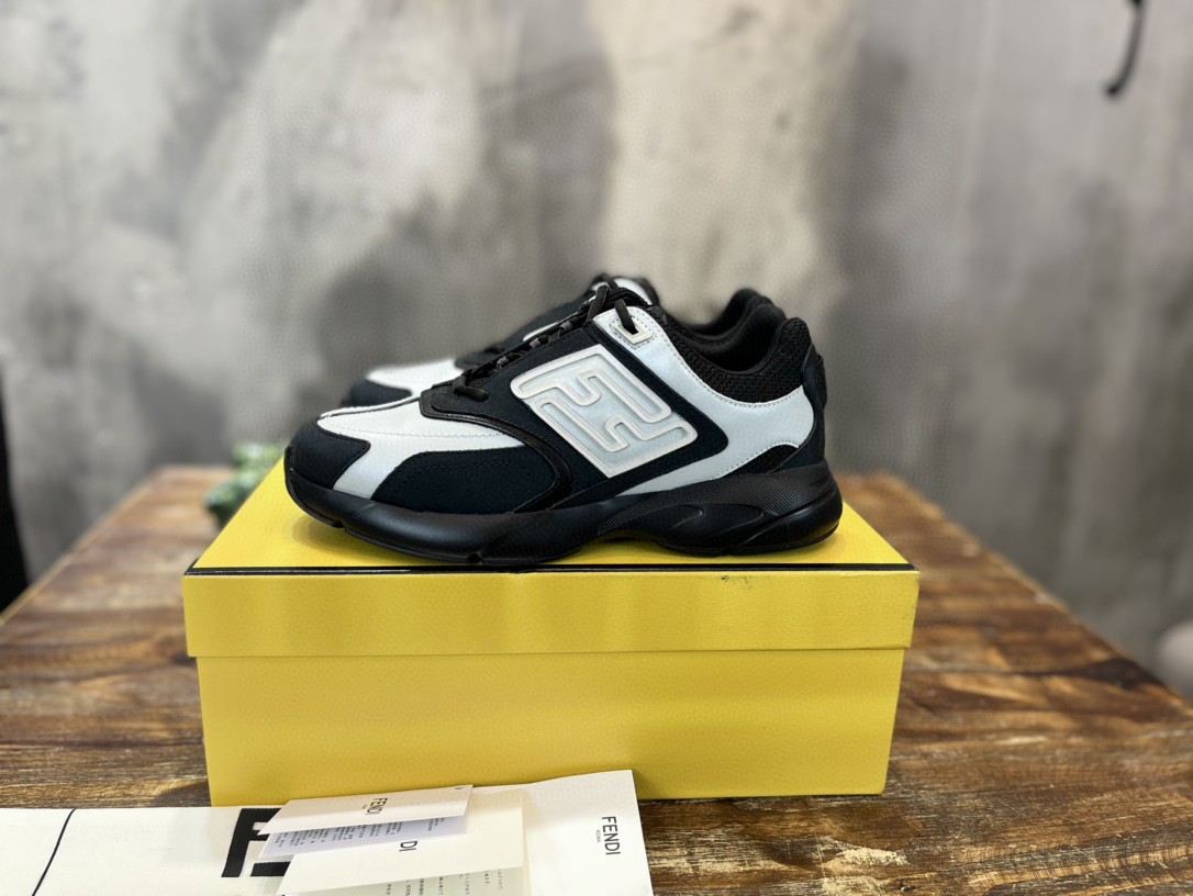 Fendi Nubuck Faster Black Blue For Women - Soul Replicas