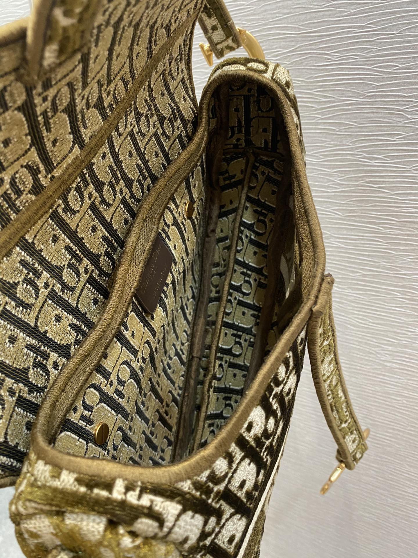 Christian Dior Saddle Bag Brown Oblique Canvas Gold Toned Hardware For Women 25cm/10in CD - Soul Replicas