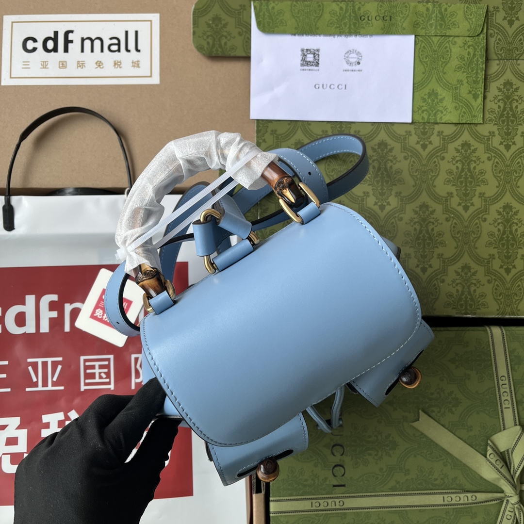 Gucci Bamboo Small Backpack Blue For Women. Women-s Bags 8.6in/22cm Gucci ‎‎702101 UZY0T 4338 - Soul Replicas