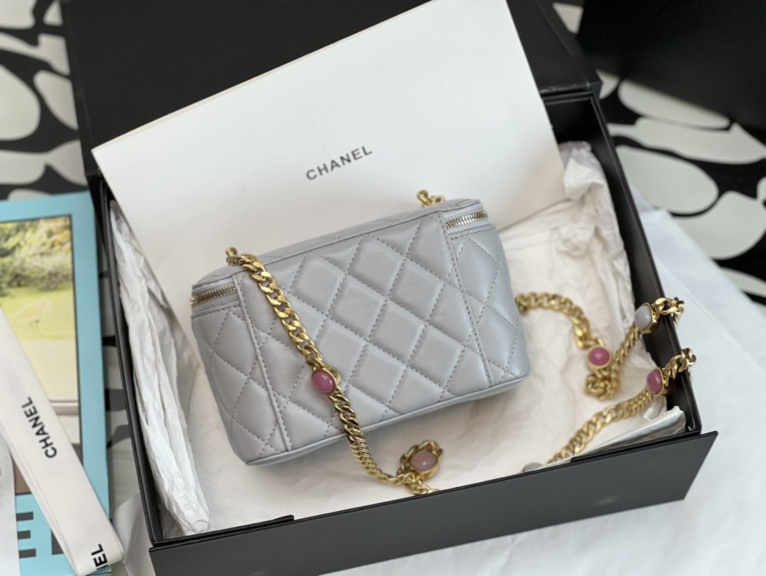 ChanelVanity With Chain Gray For Women. Women-s Bags 6.2in/16cm - Soul Replicas