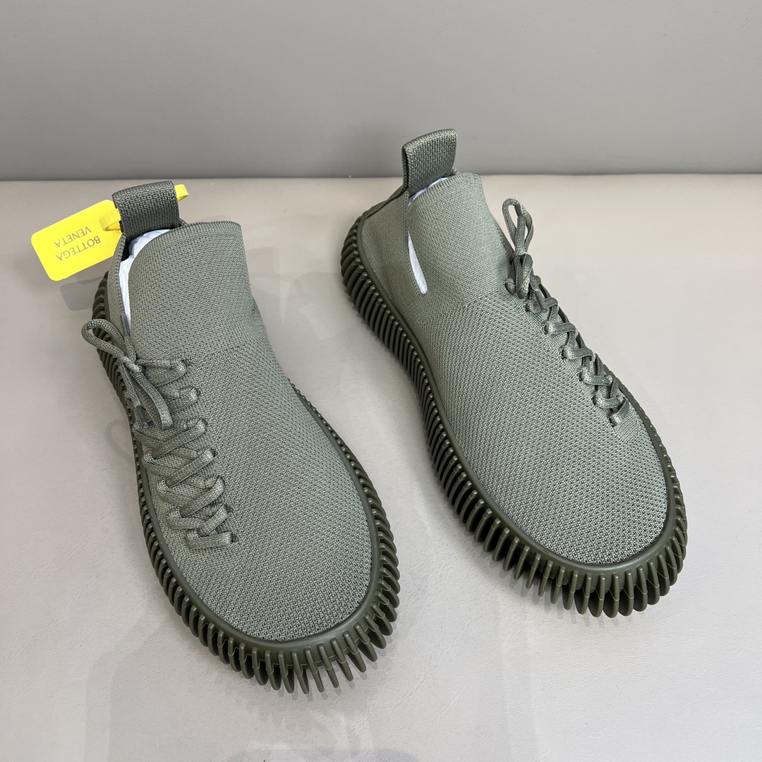 Bottega Veneta Men's Ripple Slip-On Tech Knit Sneakers Dark Green For Men 690112V1T103398 - Soul Replicas