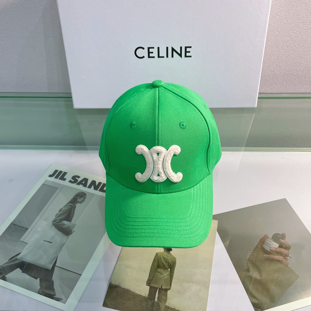 Celine Baseball Cap In Cotton Green - Soul Replicas