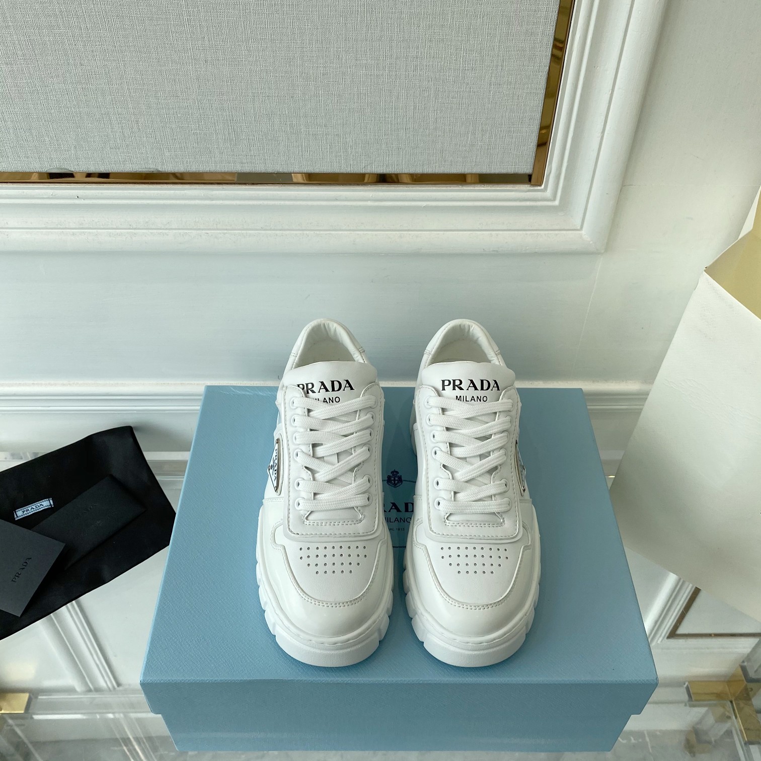 Prada Women's Gabardine Sneakers White For Women LV - Soul Replicas