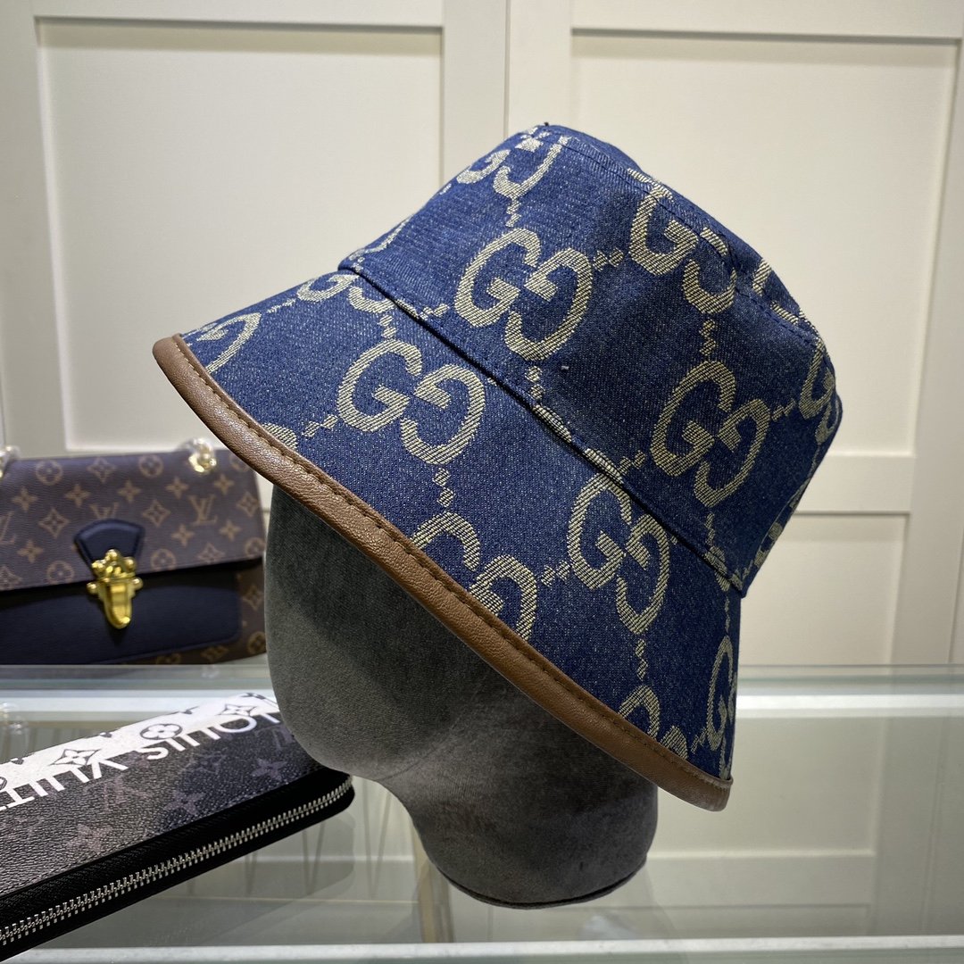 Gucci Canvas Bucket Hat Blue - Soul Replicas
