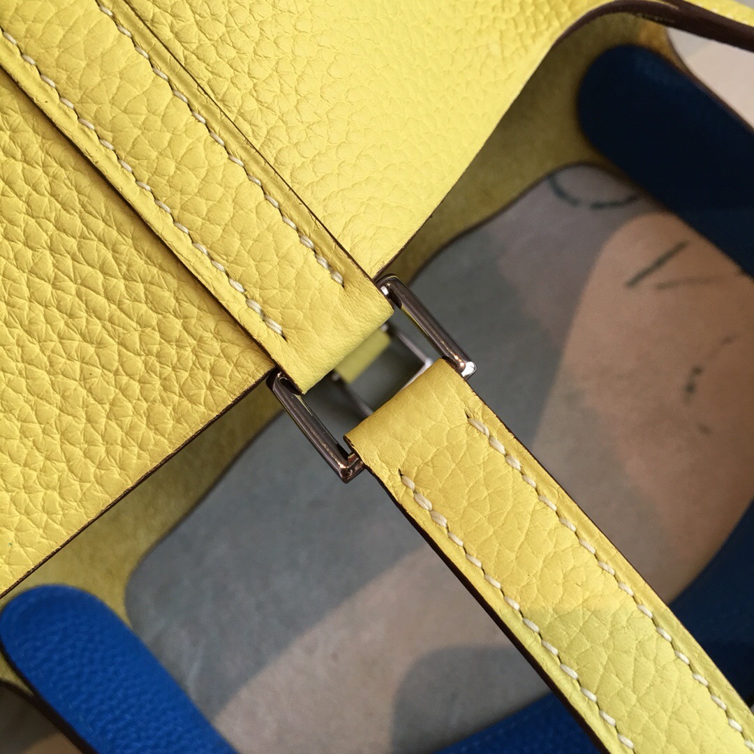 Hermes Picotin Lock 18 Light Yellow Clemence Palladium Hardware For Women 7.5in/19cm - Soul Replicas