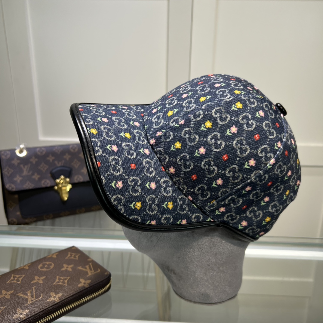 Gucci Baseball Hat With Floral Black Gucci Hat - Soul Replicas