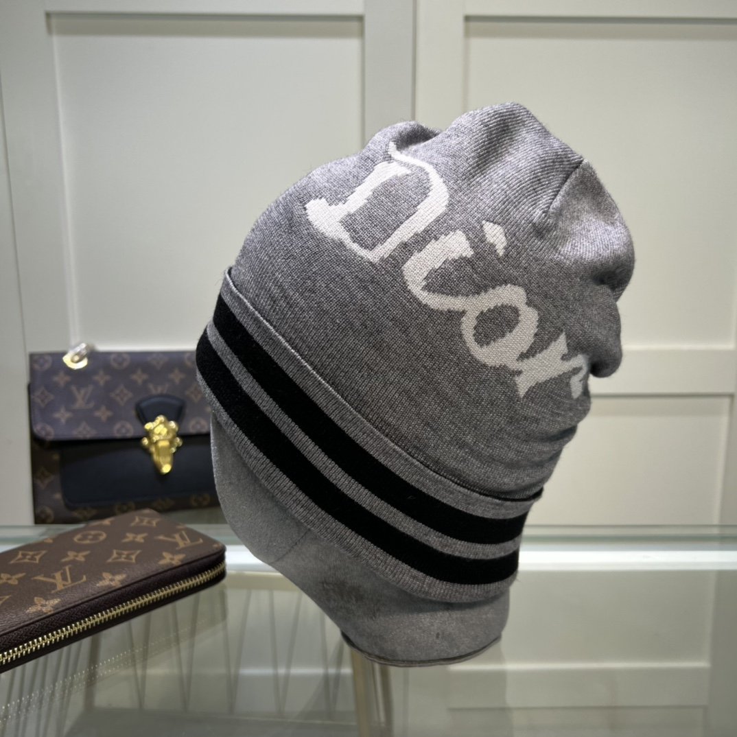 Dior Pompom Beanie In Grey - Soul Replicas