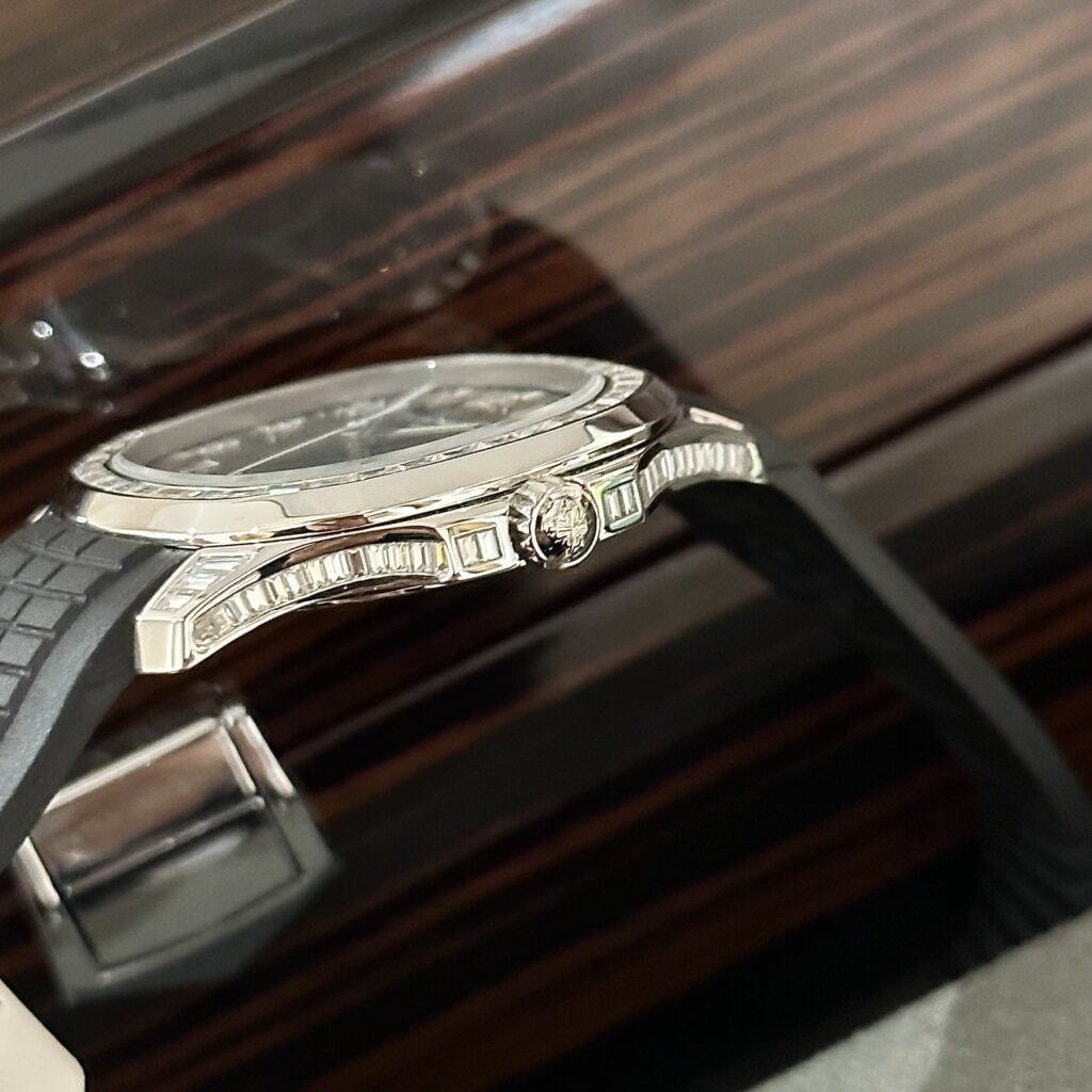 Patek Philippe Replica Watch Aquanaut 5167 Custom Moissanite Baguette Diamonds 40mm - Soul Replicas