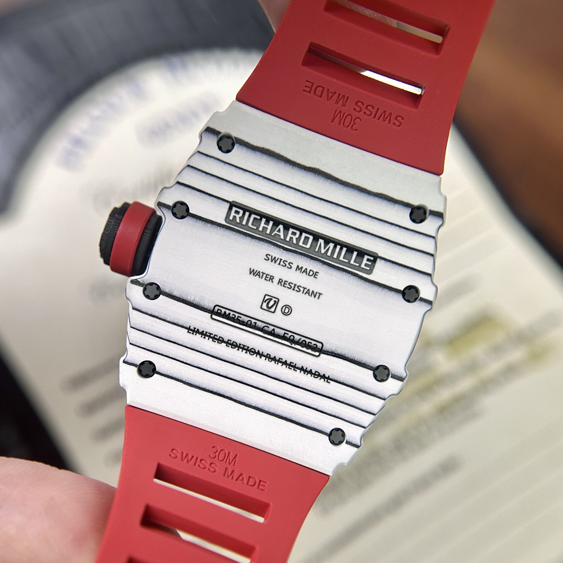 Richard Mille RM35-01 Rafael Nadal Red Rubber Strap Replica 1:1 Watch BBR Factory 42mm - Soul Replicas