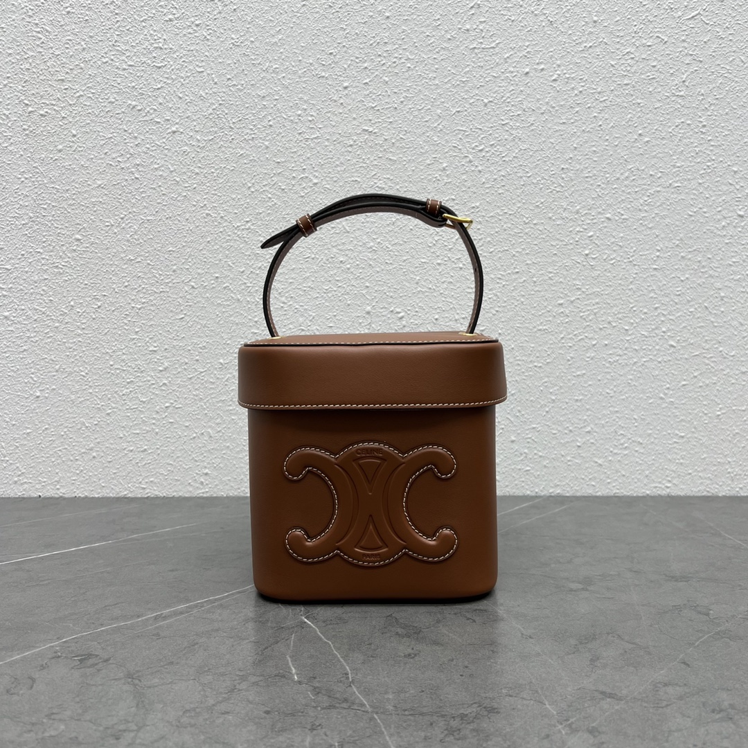 Celine Medium Box Cuir Triomphe Tan For Women 6in/16cm 199253DU3.04LU - Soul Replicas