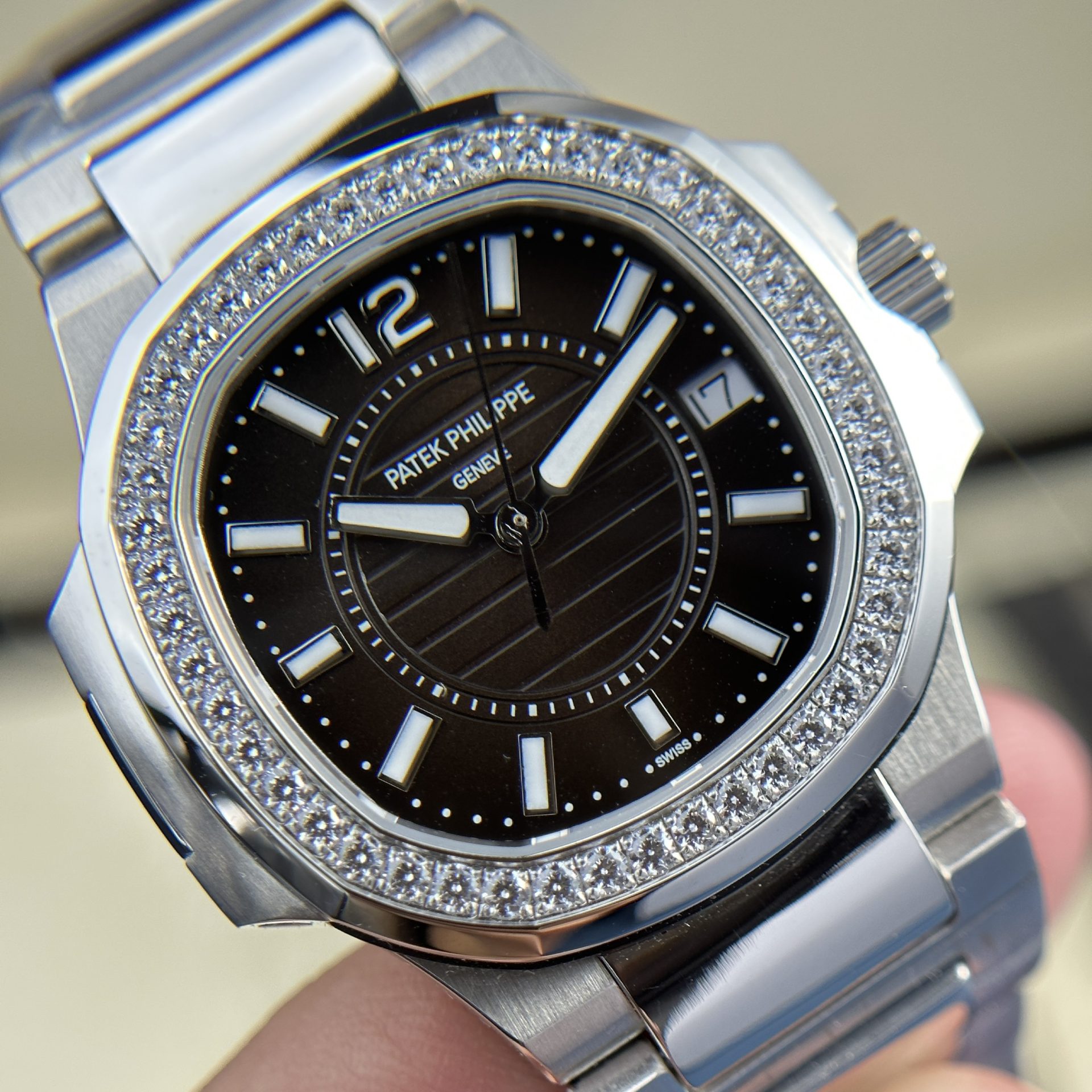 Patek Philippe Replica Watches Nautilus 7010 Womens Black Dial 32mm - Soul Replicas