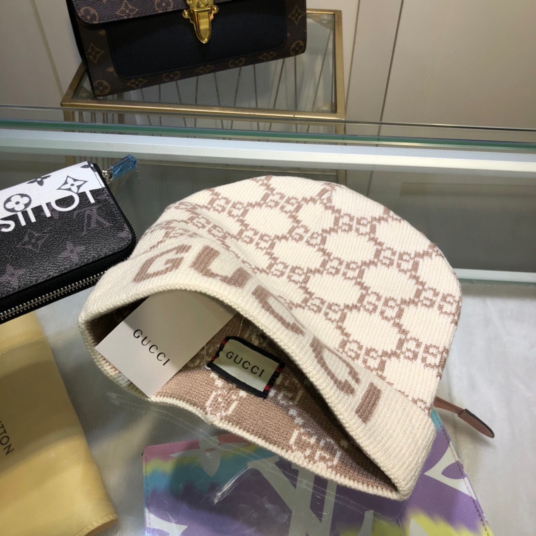 Gucci Beanie Cashmere In Beige - Soul Replicas