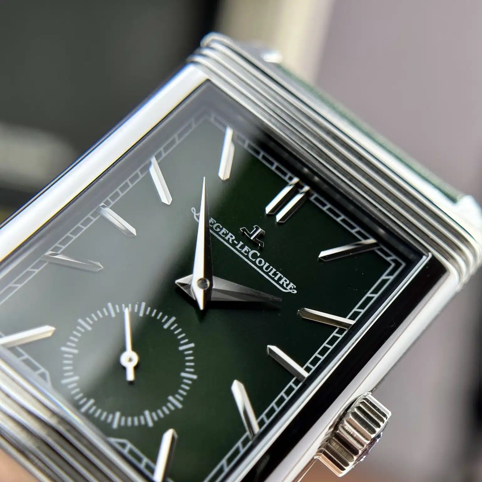 Jaeger Lecoultre Replica Watch Dial Green Leather Strap 30x40mm - Soul Replicas