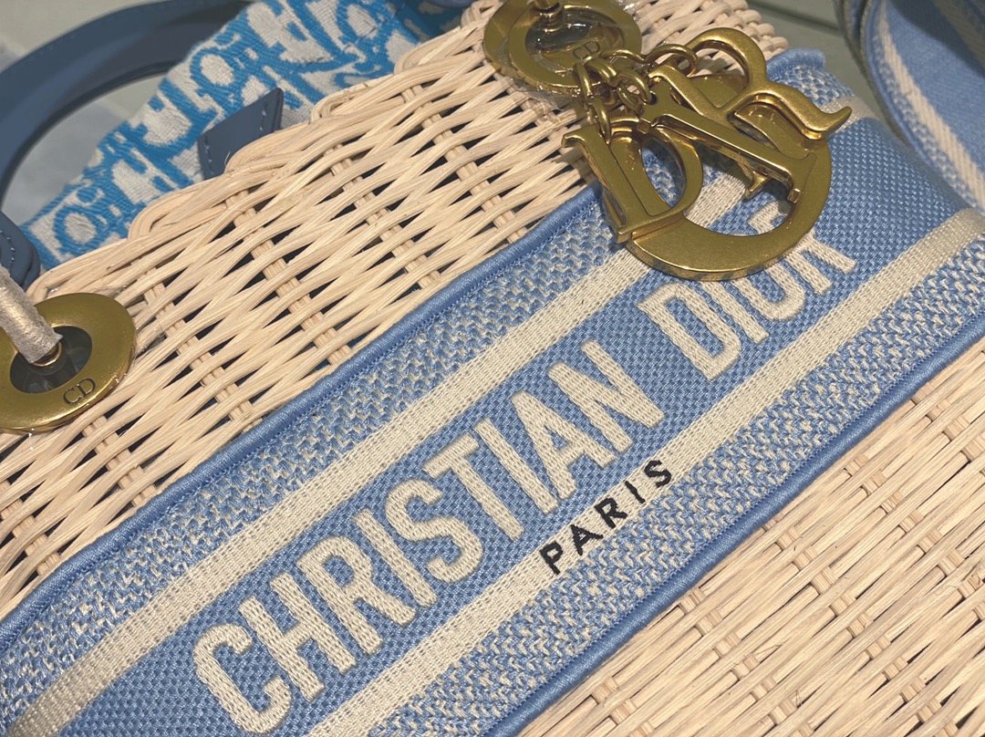 Christian Dior Mini Lady Dior Bag Blue. For Women. Women's Handbags 17cm/6.5in CD M0505OMVD_M808 - Soul Replicas