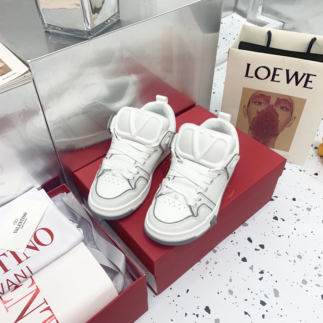 Valentino Garavani Open Skate Sneakers With Patent Band White For Women WS0FB1DXI - Soul Replicas