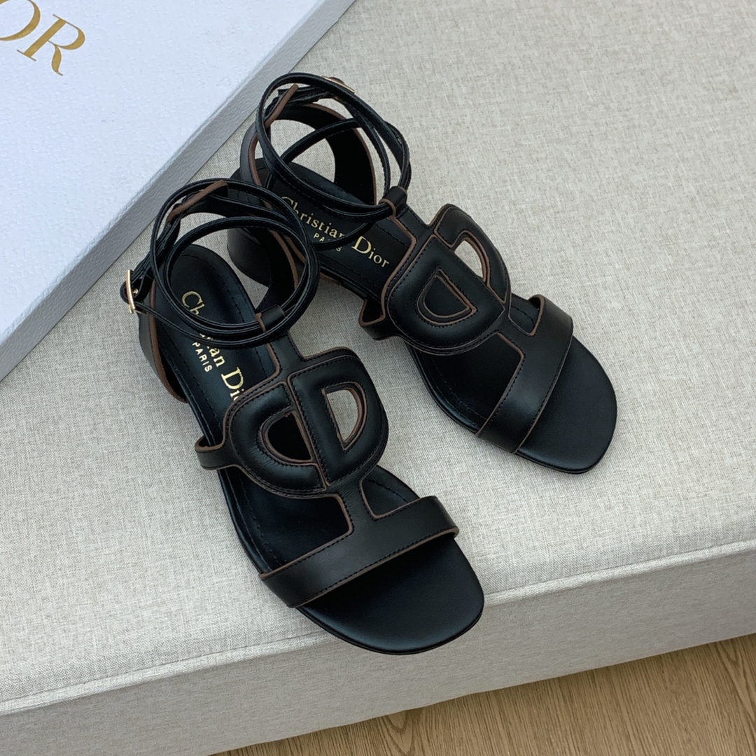 Christian Dior D Club Sandal 1.7 Inches Black For Women CD - Soul Replicas