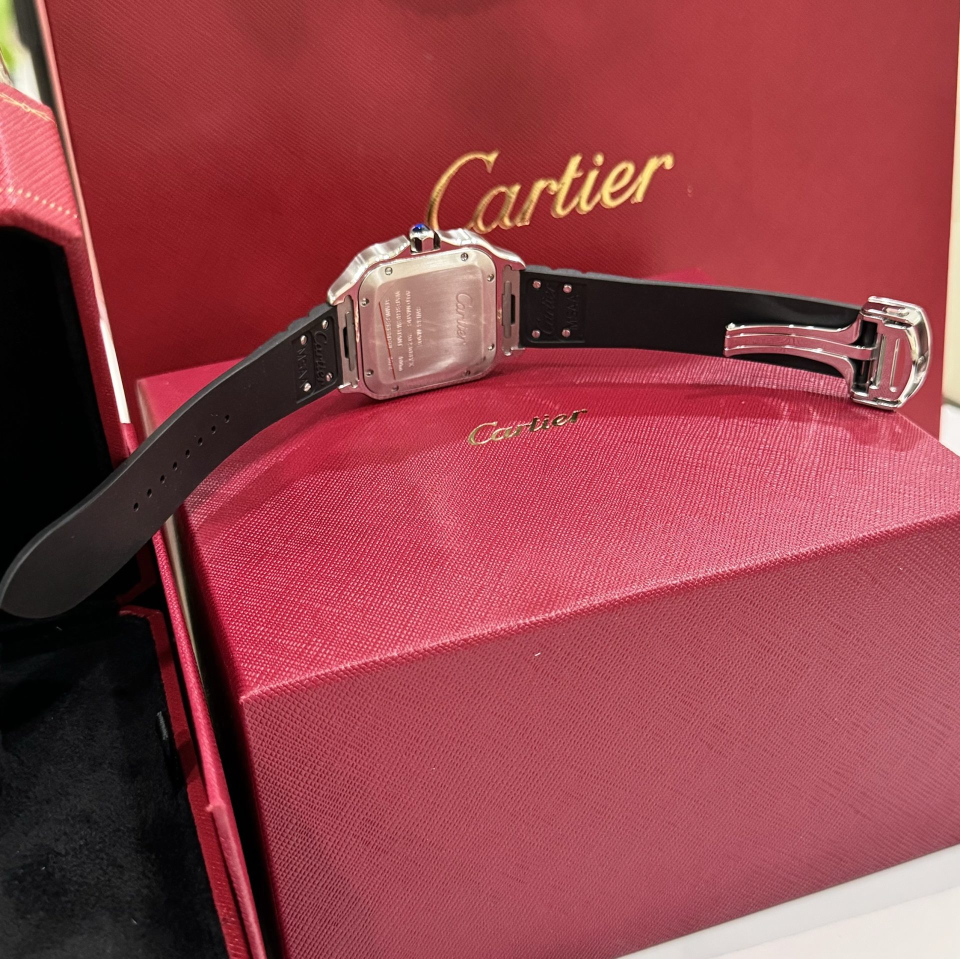 Cartier Replica Watches Santos Black Dial Roman Numeral Pile BV Factory 39.8mm - Soul Replicas