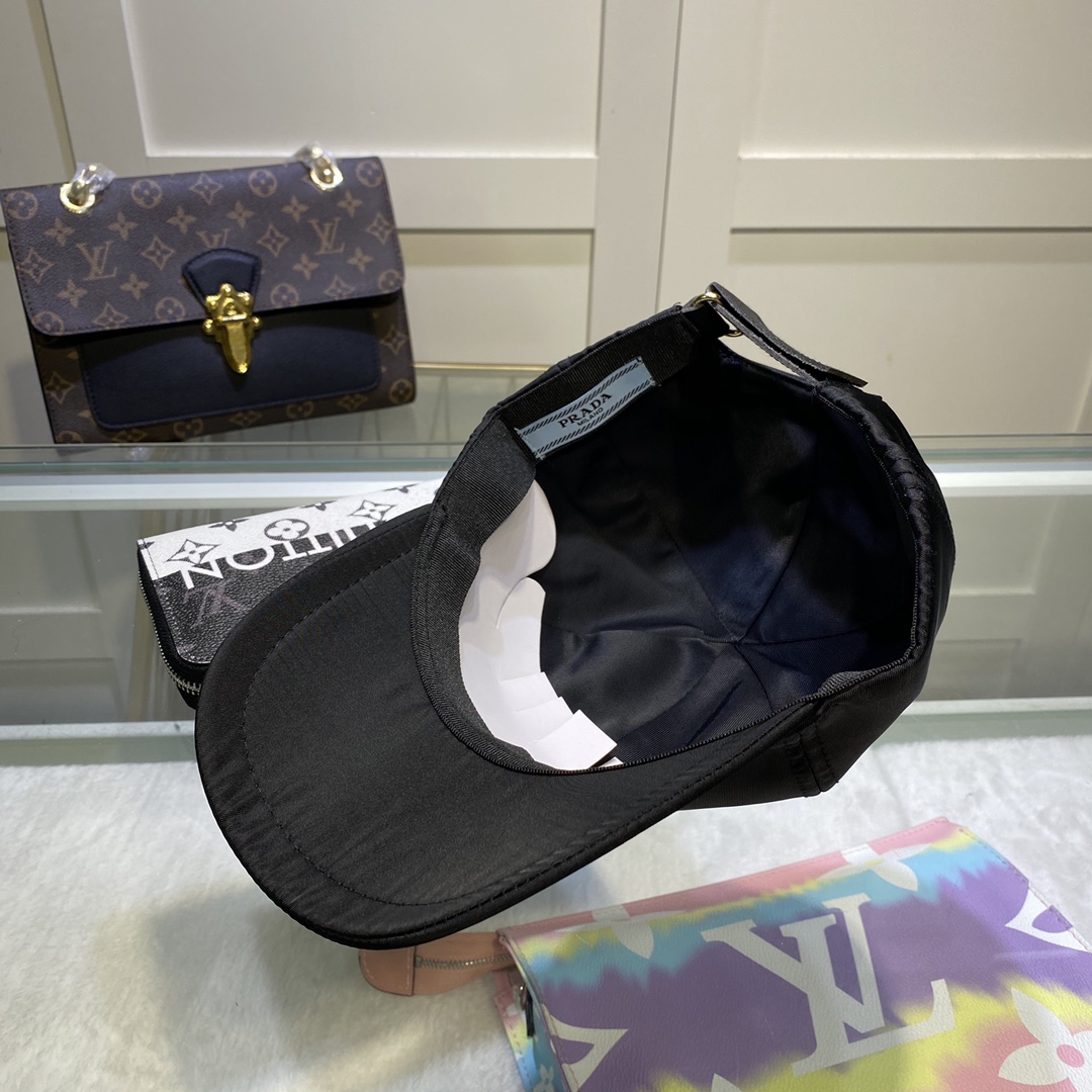 Prada Drill Baseball Cap Black Prada Cap - Soul Replicas