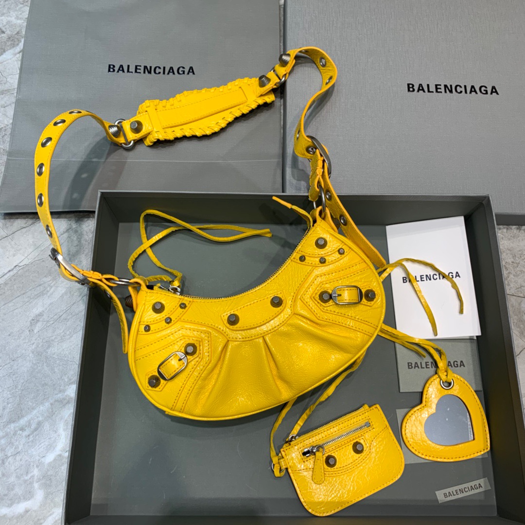 Balenciaga Le Cagole XS Shoulder Bag In Yellow. For Women. Women-s Bags 10.2in/26cm - Soul Replicas