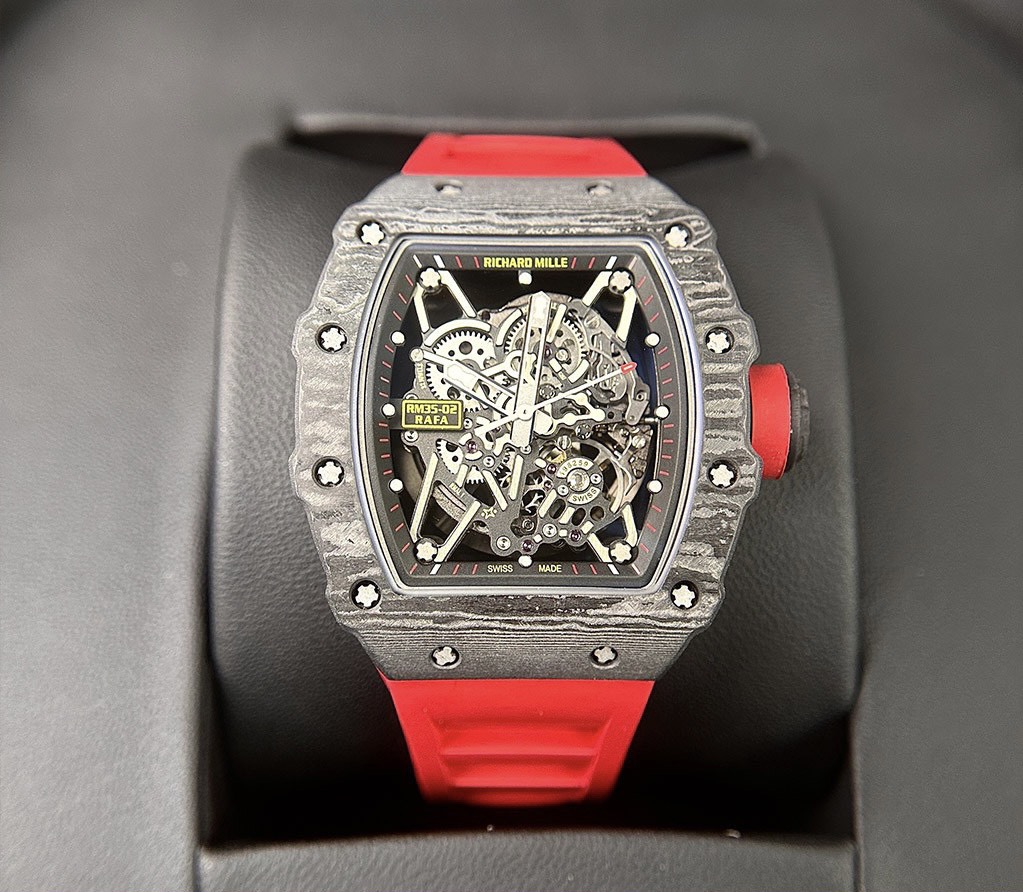 Richard Mille RM35-02 Replica Watch Skeleton Red Rubber Strap 44mm - Soul Replicas