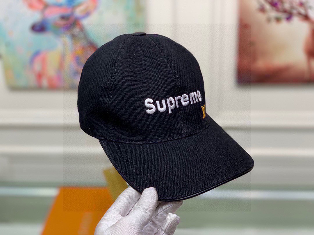 Louis Vuitton Supreme Cap Black LV Cap - Soul Replicas