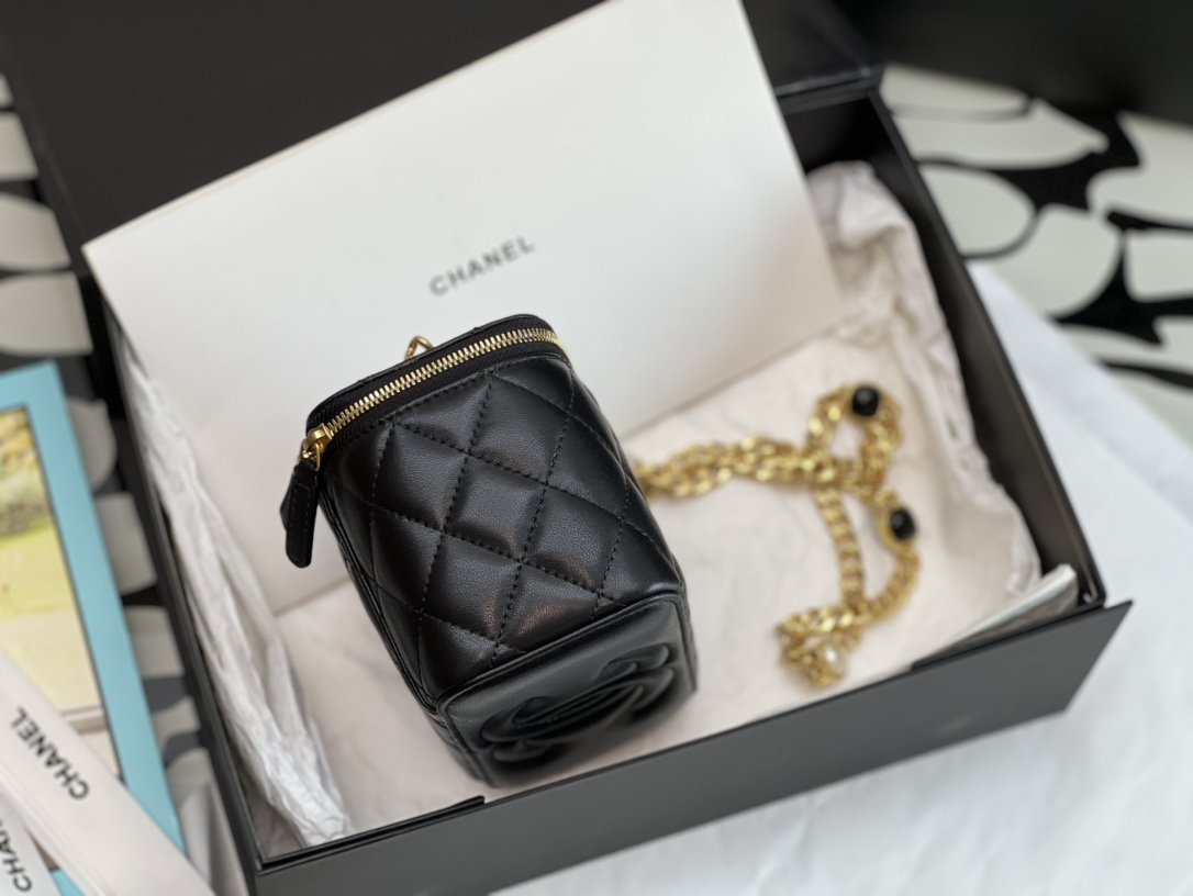 ChanelVanity With Chain Black For Women. Women-s Bags 6.2in/16cm - Soul Replicas