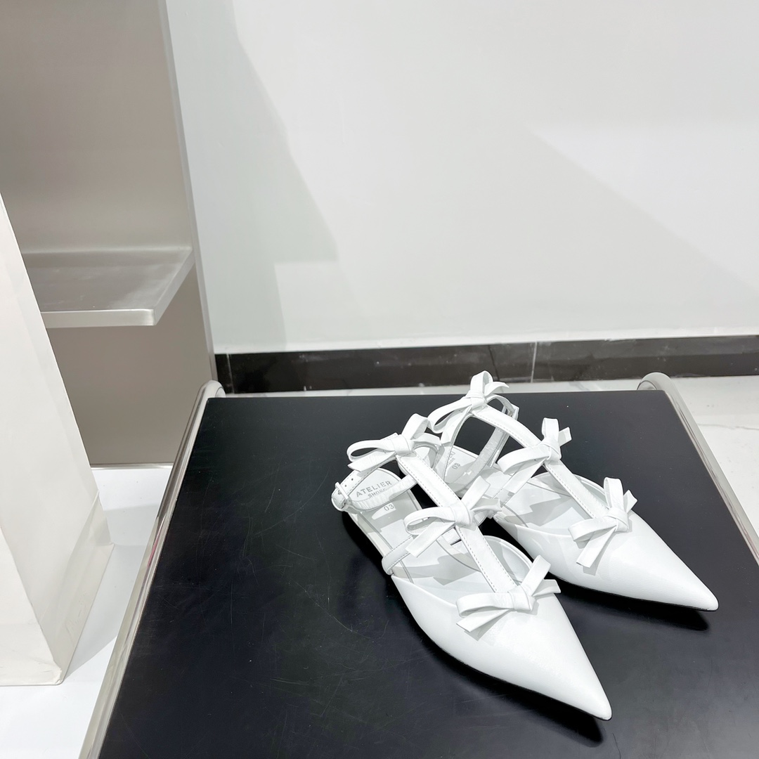 Valentino Garavani Ribbon Ankle Strap Heel Sandals White For Women WW2S0CI3 - Soul Replicas