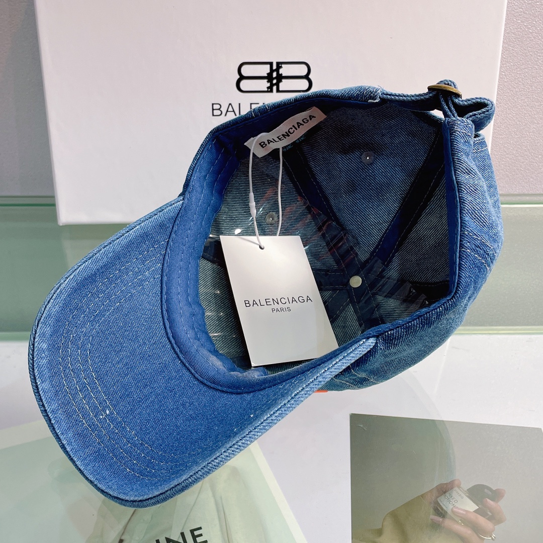 Balenciaga Logo Front Cap In Blue - Soul Replicas