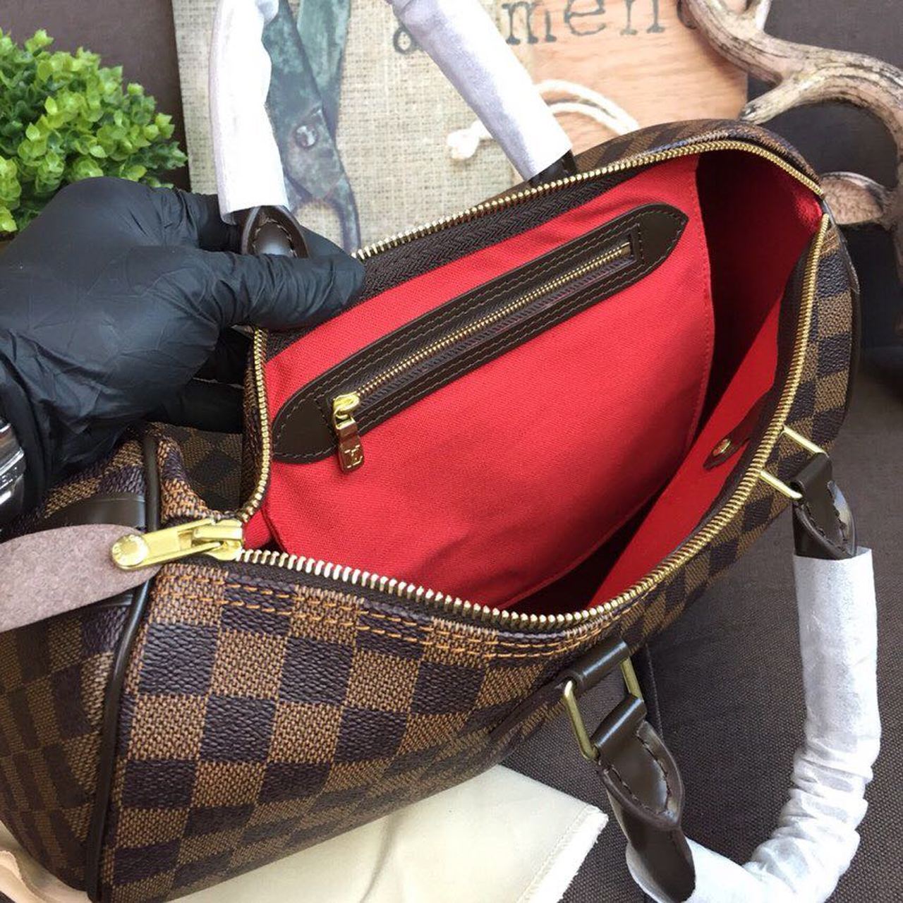 Louis Vuitton Speedy 35 Damier Ebene Canvas For Women. Women-s Handbags. Travel Bags 13.8in/35cm LV N41363 - Soul Replicas