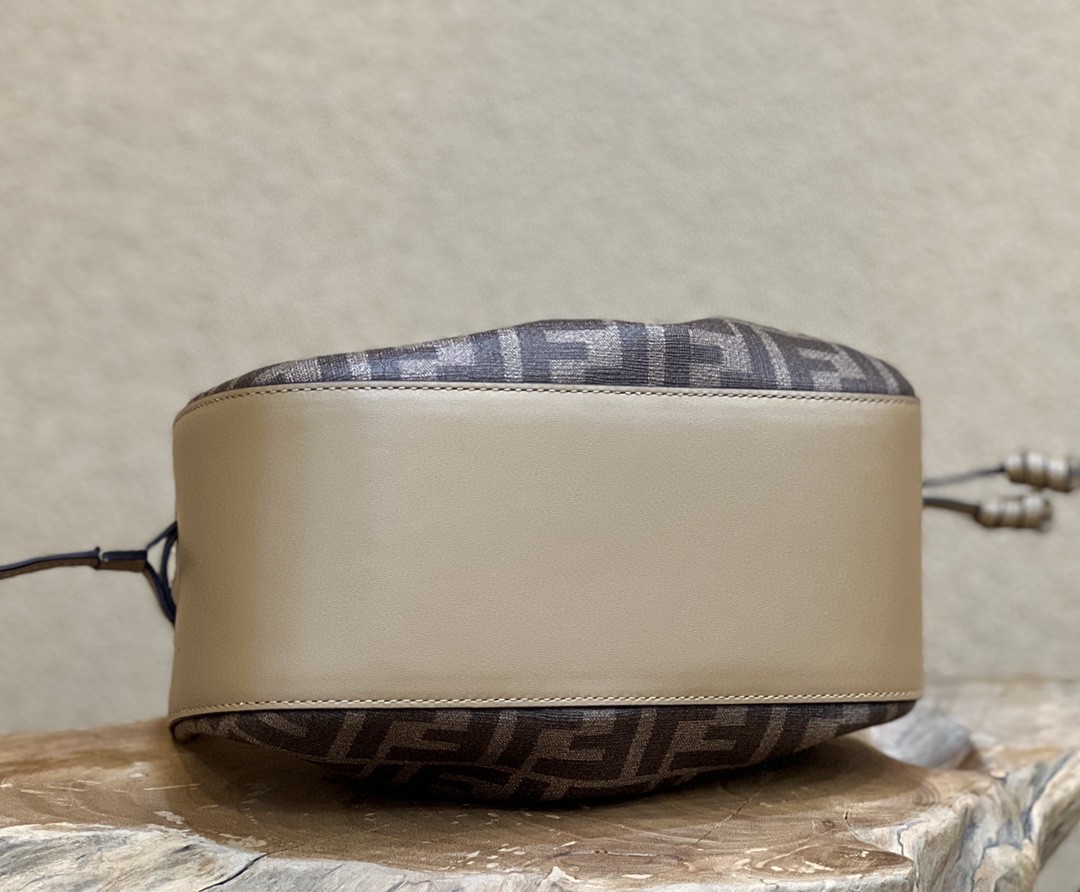 Fendi Pomodorino Brown FF Fabric Mini Bag For Woman 17cm/6.5in 8BS059AHWVF1GE3 - Soul Replicas