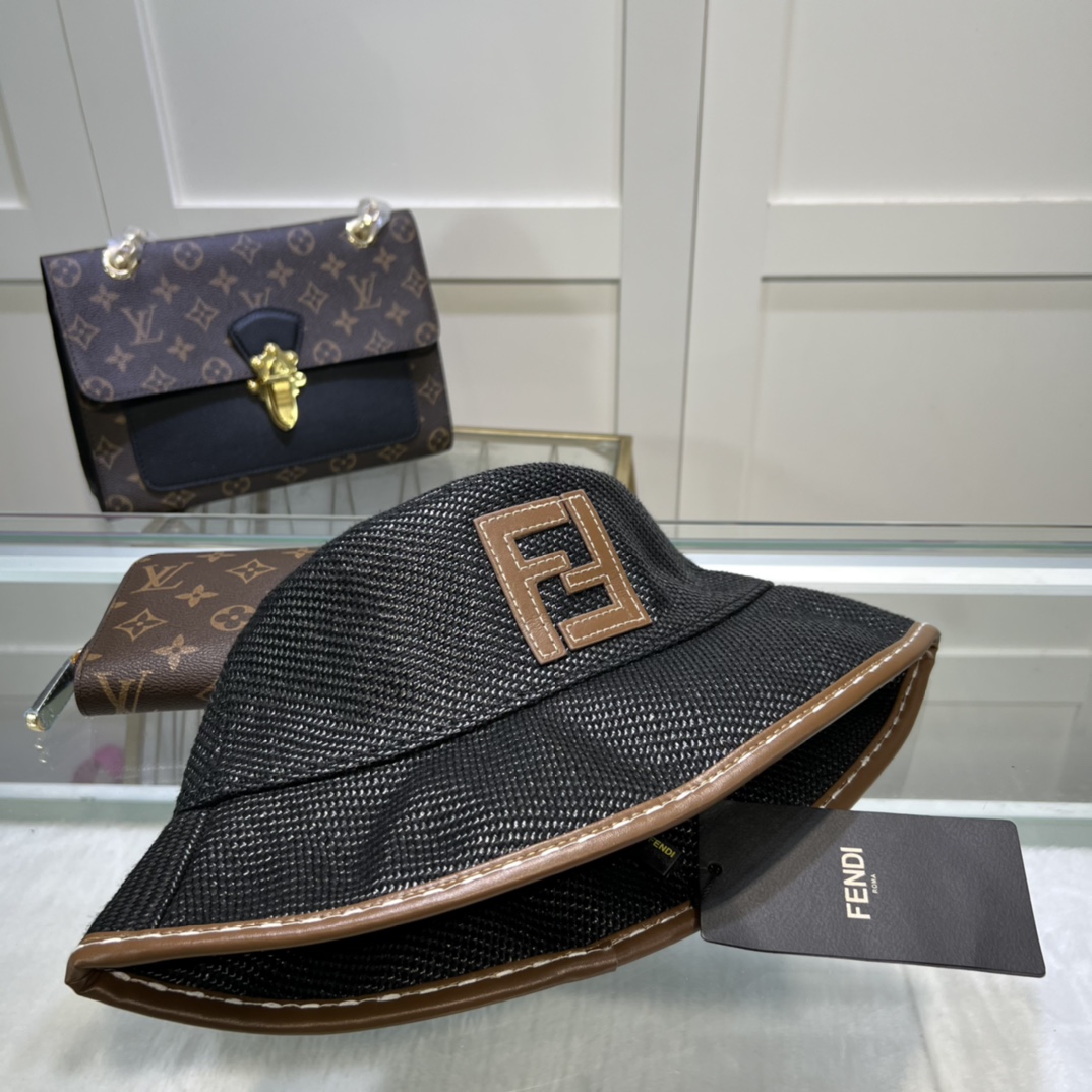 Fendi Denim Bucket Hat Black Fendi Hat - Soul Replicas