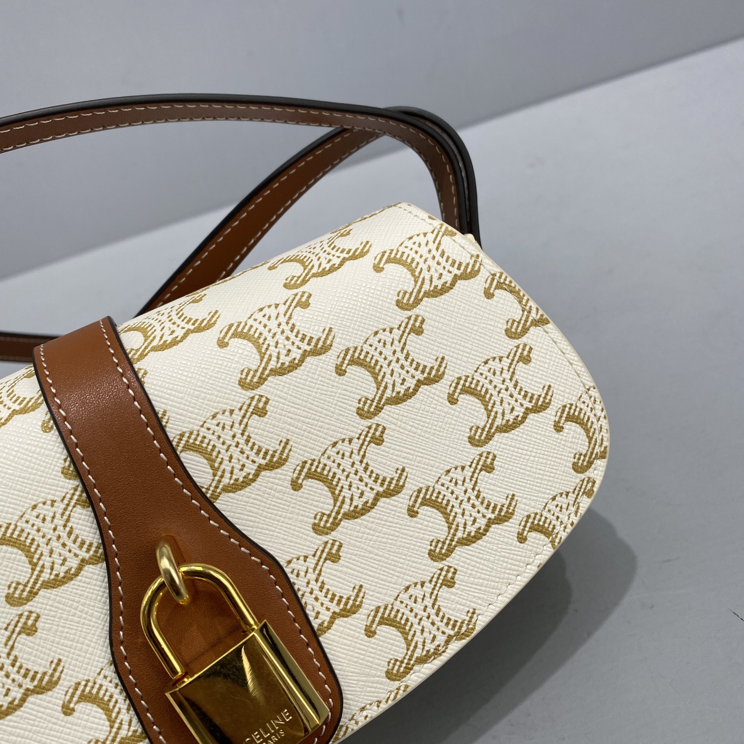 Celine Casual Style Bridal Logo White / Brown For Women 7in/18cm 10I592DQ2.01TA - Soul Replicas